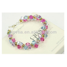 Encanto multicolor cristal diamante frisado pulseiras para meninas